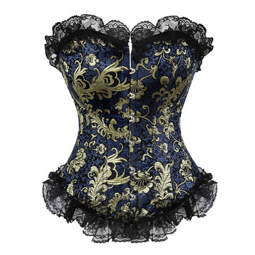 Corset and Bustier for Women Burlesque Wedding Renaissance Satin Padded Corsetto Plus Size Zip Medieval Carnival Party Clubwear
