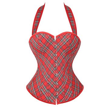 Corsets Checkered Bustiers Sexy Lace Straps Boned Overbust Corsetto Bridal Renaissance Body Shaper Halter Women Clubwear Party