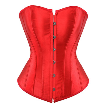 Womens Corset Bustier Satin Sexy Plus Size Gothic Lace Up Boned Gorset Top Shapewear Classic Clubwear Party Club Night Corselet