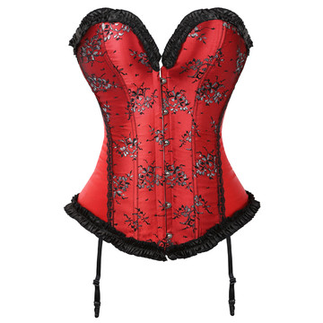 Corsets and Bustiers for Women Gothic Satin Lace Overylay Bridal Corselete Sexy Hens Party Goth Boned Clubwear Casual Vintage
