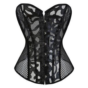 Corsets Bustiers Sexy Breathable Mesh Bridal Wedding Gorset Top Holiday Party Clubwear See Through Push Up Boned Corselet Femme