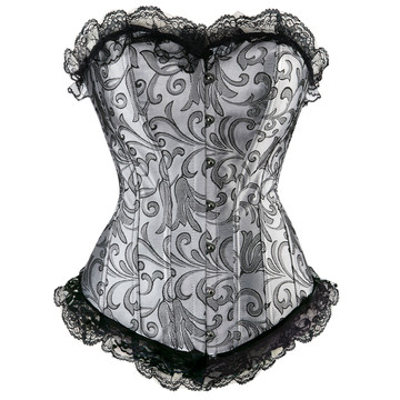 Corsets and Bustiers Lace Trim Bridal Corselet Sexy Satin Boned Lovely Overbust Halloween Carnival Party Clubwear Women