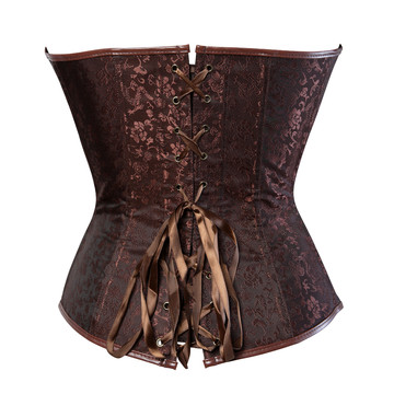 Corsets and Bustiers Women Steampunk Pirate Faux Leather Plus Size Overbust Embroidery Corselete Sexy Fiesta Party Clubwear